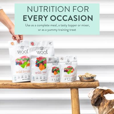 Woof Wild Venison Recipe Grain-Free Freeze-Dried Dog Treats, 1.76-oz bag