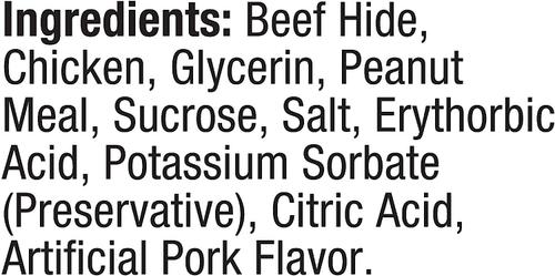 Chicken Wrapped Triple Flavor Rawhide Chips Pork, Chicken & Beef Dog Treat Chews, 4-oz bag