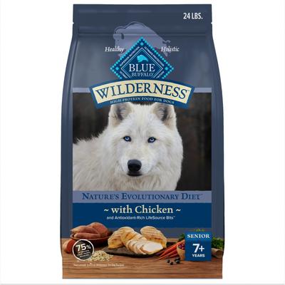 Paquete: Alimento seco para perros mayores Blue Buffalo Wilderness Chicken + Alimento enlatado para perros mayores Turkey & Chicken Grill