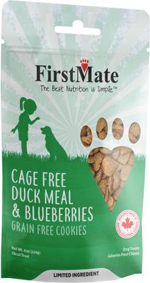 Cage Free Duck Meal & Blueberries Grain-Free Dog Treats, 8-oz bag