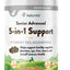 Senior Advanced 5-in-1 Support Turkey Tail Mushroom, Ginko Biloba, Coenzyme Q10 & Lutien Dog Supplement, 60 count