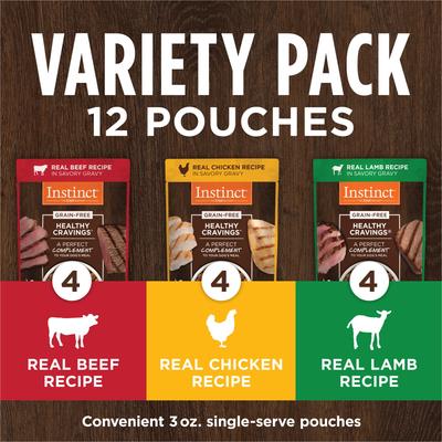 Healthy Cravings Variety Pack Grain-Free Wet Dog Food Topper, 3-oz pouch, bundle of 36