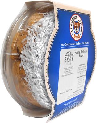 Happy Birthday Peanut Butter Cookie Dog Treats, 11-oz tub, Blue