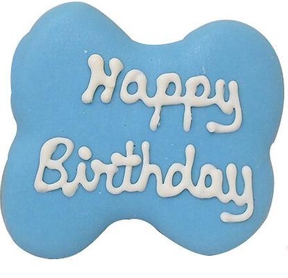 Happy Birthday Peanut Butter Cookie Dog Treats, 11-oz tub, Blue