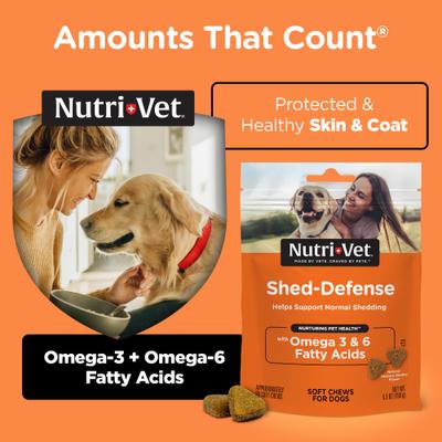 Shed Defense Seafood & Fish Flavored Soft Chews Skin & Coat Supplement for Dogs, 5.3-oz bag