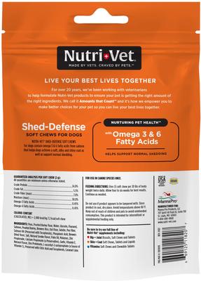 Shed Defense Seafood & Fish Flavored Soft Chews Skin & Coat Supplement for Dogs, 5.3-oz bag