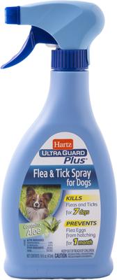 UltraGuard Plus Spray tópico contra pulgas y garrapatas para perros, botella de 16 onzas líquidas