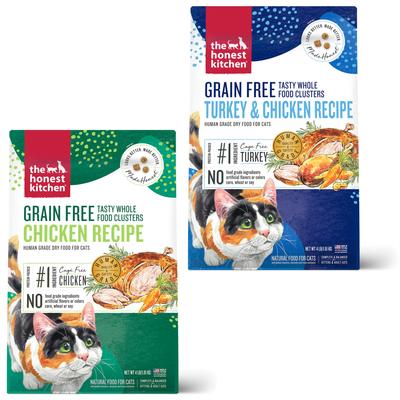 Bundle: The Honest Kitchen Whole Food Clusters Chicken + Whole Food Clusters Turkey & Chicken Dry Cat Food