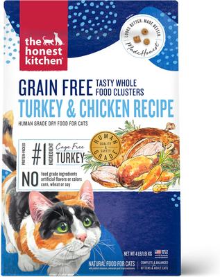 Bundle: The Honest Kitchen Whole Food Clusters Chicken + Whole Food Clusters Turkey & Chicken Dry Cat Food