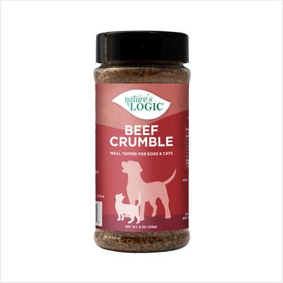100% Natural Beef Crumble Dry Dog & Cat Food Topper, 8-oz bottle
