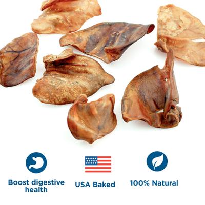Pig Ears Natural Chew Dog Treats, 12 count