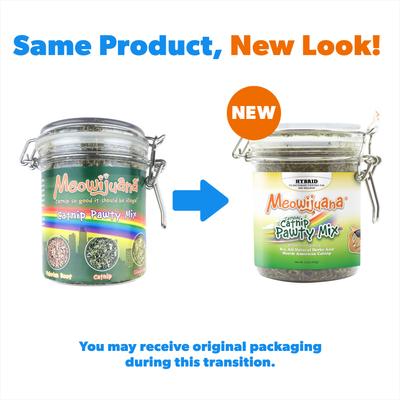 Bundle: Meowijuana Catnip Pawty Mix, 60-g jar + Meowijuana Refillable Get Buzzed Catnip Bee Cat Toy