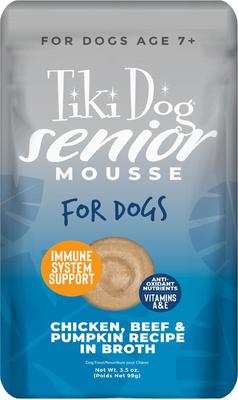 Senior Mousse Grain-Free Chicken, Beef & Pumpkin in Broth Wet Dog Food, 3.5-oz pouch, case of 12