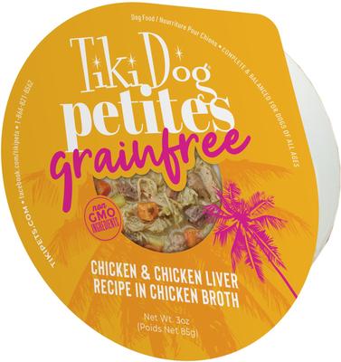 Petites Grain-Free Chicken & Beef Liver Wet Dog Food, 3-oz cup, case of 4