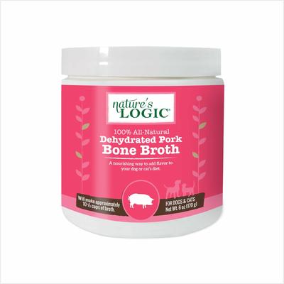 100% Natural Dehydrated Pork Bone Broth Dog & Cat Food Topper, 6-oz tub
