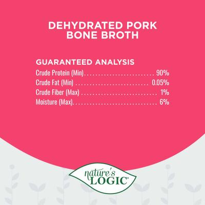 100% Natural Dehydrated Pork Bone Broth Dog & Cat Food Topper, 6-oz tub