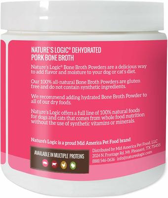 100% Natural Dehydrated Pork Bone Broth Dog & Cat Food Topper, 6-oz tub