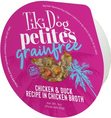 Petites Grain-Free Chicken & Beef Liver Wet Dog Food, 3-oz cup, case of 4