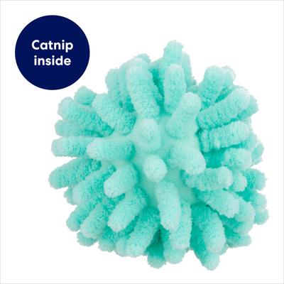 Bundle: Sheba Meaty Tender Sticks Chicken Cat Treats, 5 count + Frisco Moppy Ball Cat Toy, Blue