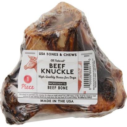 Premio para perros con hueso de nudillo de res, hecho en EE. UU., 3 unidades