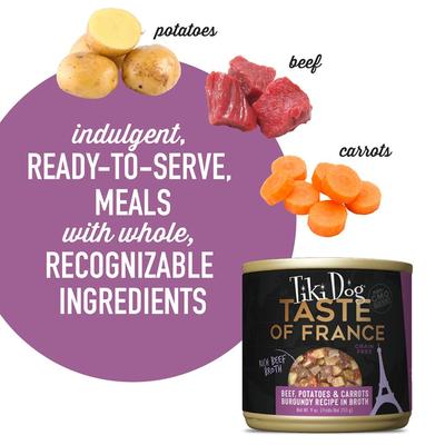 Taste of the World France Grain-Free Beef, Potatoes & Carrots Burgundy Recipe Wet Dog Food, 9-oz can, case of 8