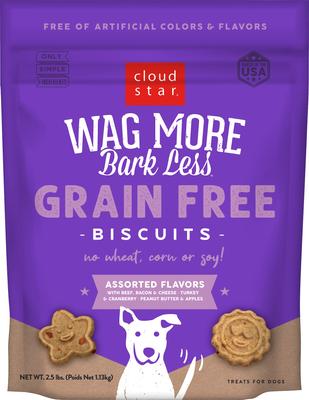 Wag More Bark Less Grain-Free Assorted Flavors Crunchy Dog Treats, 2.5-lb bag