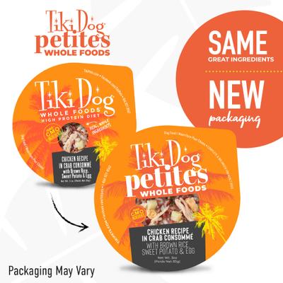 Alimento húmedo para perros Petites Whole Foods Adult, sin OMG, con pollo en consomé de cangrejo, 85 g (paquete de 4)