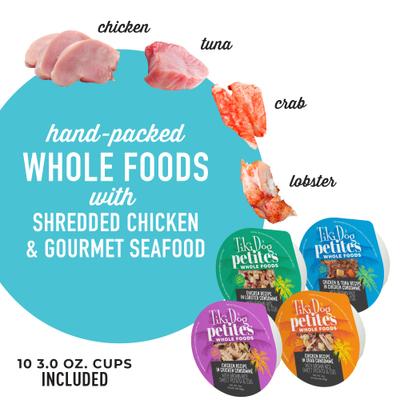 Petites Whole Foods Variety Pack Adult Wet Dog Food, 3-oz cup, case of 10