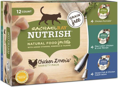 Bundle: Rachael Ray Nutrish Chicken Lovers Variety Pack + Ocean Lovers Variety Pack Wet Cat Food
