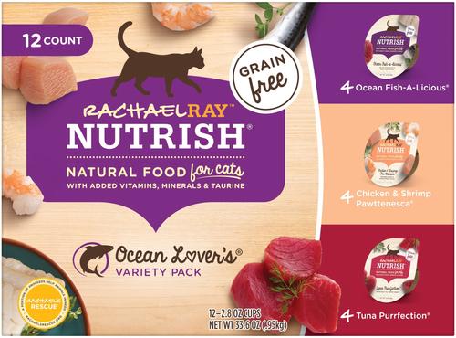 Bundle: Rachael Ray Nutrish Chicken Lovers Variety Pack + Ocean Lovers Variety Pack Wet Cat Food