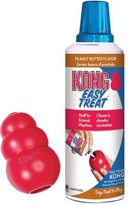 Bundle: KONG Classic Dog Toy & KONG Stuff'N Easy Treat Peanut Butter Recipe