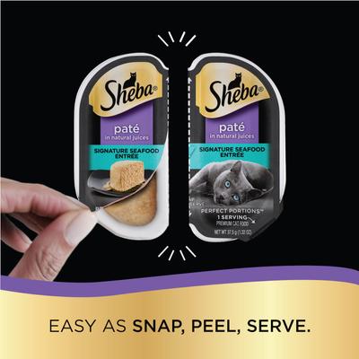 Bundle: Sheba Perfect Portions Seafood Pate Grain-Free Food Trays + Greenies Feline Greenies Smartbites Healthy Indoor Tuna Flavored Cat Treats