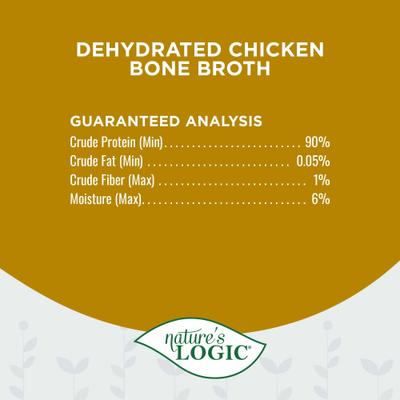 100% Natural Dehydrated Chicken Bone Broth Dog & Cat Food Topper, 6-oz tub