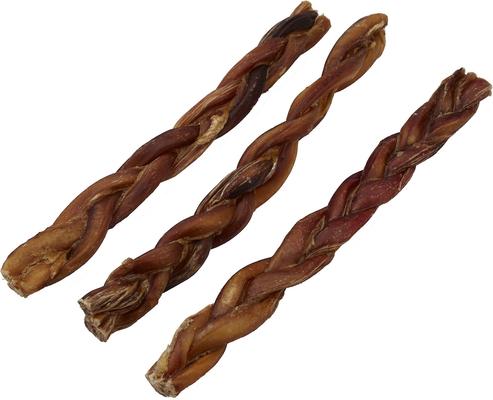 Braided Bully Stick 12" Dog Treats, 3 count