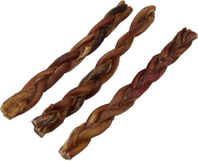 Braided Bully Stick 12" Dog Treats, 3 count