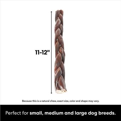 Braided Beef Gullet Dog Treat, 11"-12", 3 count