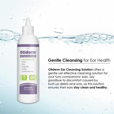 Limpiador de oídos para perros y gatos Otiderm, botella de 8 onzas líquidas