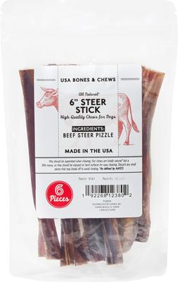 Made in USA Steer Stick 6" Dog Chew Treat, case of 35