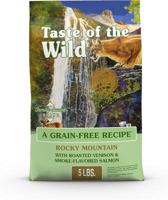 Rocky Mountain Roasted Venison & Smoke-Flavored Salmon Grain-Free Dry Cat Food, 5-lb bag