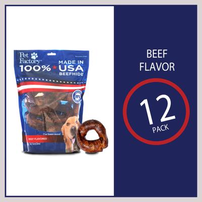 Beefhide 3-inch Donuts Beef Flavored Dog Hard Chews, 12 count