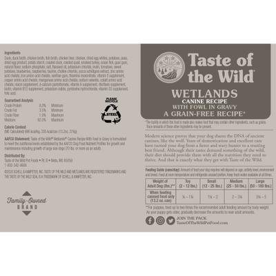 Wetlands Grain-Free Fowl in Gravy Canned Dog Food, 13.2-oz, case of 12