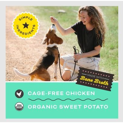 Give Pieces A Chance - Premios para perros con sabor a pollo y caldo, bolsa de 4 oz