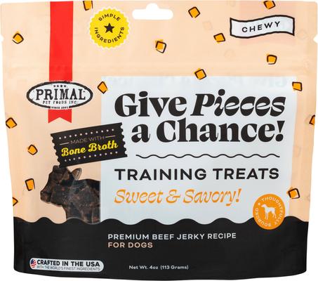 Give Pieces A Chance Beef with Broth Flavored Jerky Dog Treats, 4-oz bag