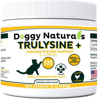 Suplemento oral en polvo Trulysine & Immune Support para gatos, botella de 8 oz