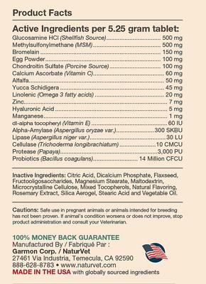 Senior Wellness Hip & Joint Advanced Glucosamine, Chondroitin & MSM Plus Omegas Dog Supplement, 40 count