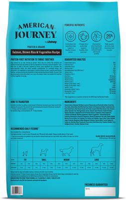 Bundle: American Journey Protein & Grains Senior Salmon, Brown Rice & Vegetables Recipe Dry Food + Poultry & Beef Variety Pack Grain-Free Canned Dog Food