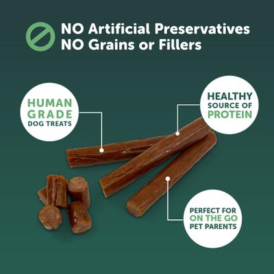 Deli Sticks Pork & Turkey Human-Grade Gluten-Free Soft & Chewy Dog Treats, 10 count bag