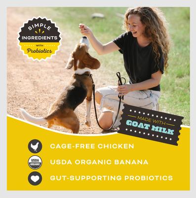 Peelin' Fantastic Chicken & Banana with Goat Milk Flavored Crunchy Dog Treats, 2-oz bag