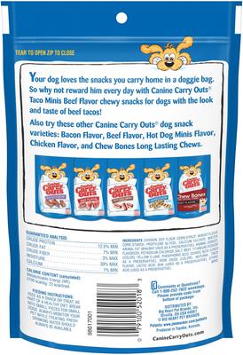 Taco Minis Beef Flavor Dog Treats, 4.5-oz bag, case of 6