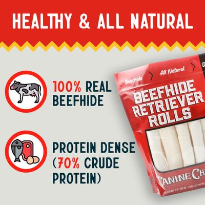 Premium Beefhide Rawhide Chews Dog Treats, 15 count